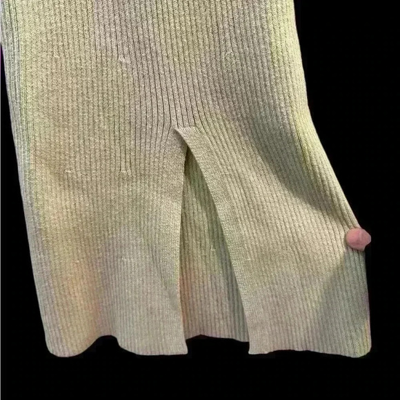 Abercrombie & Fitch Ribbed Kick Flare Beige High Rise Sweater Lounge Pants Sz M - Picture 4 of 8